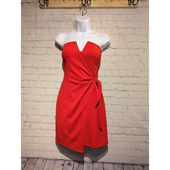 Trixxi strapless faux wrap minidress lg - Picture 1 of 2